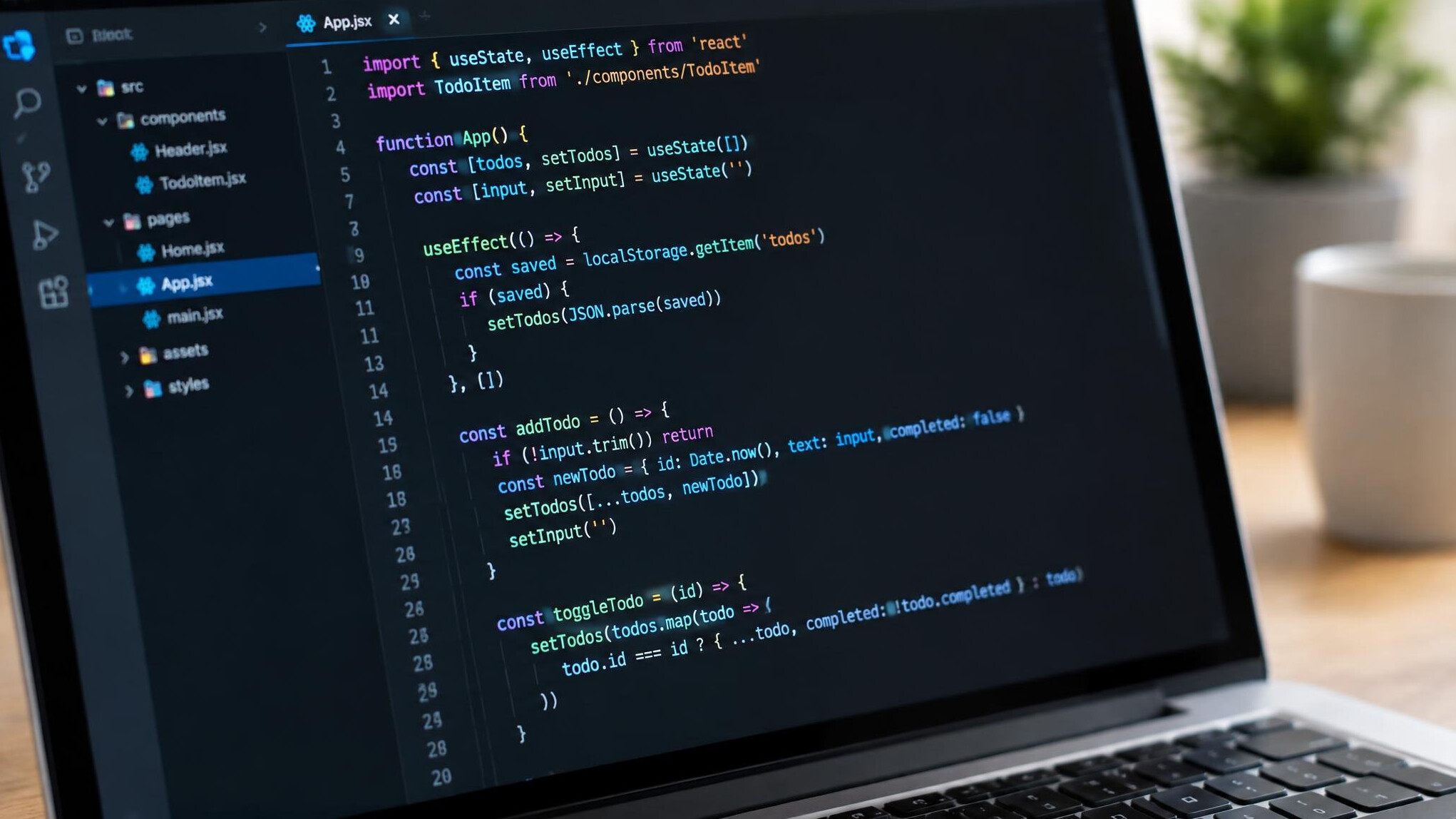 Laptop screen displaying lines of programming code